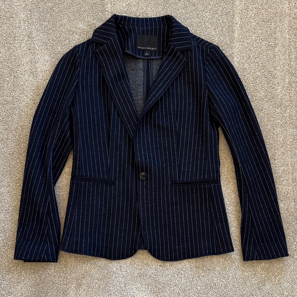 Banana Republic Dark Blue Pinstripe Blazer